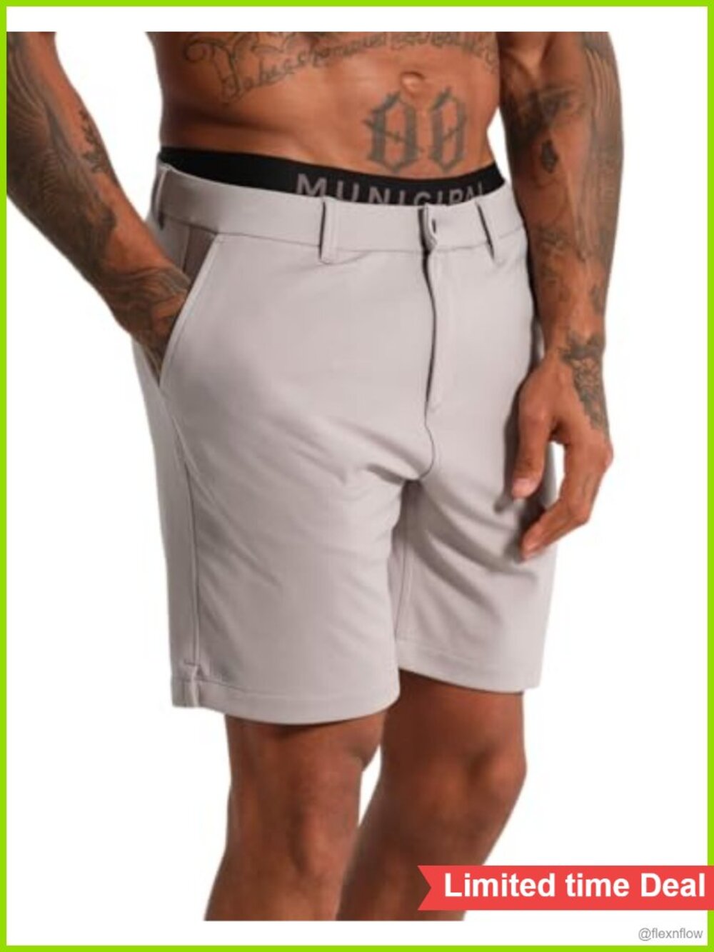 Men's Athletic Shorts with Pockets and Belt Loops - Modern Fit